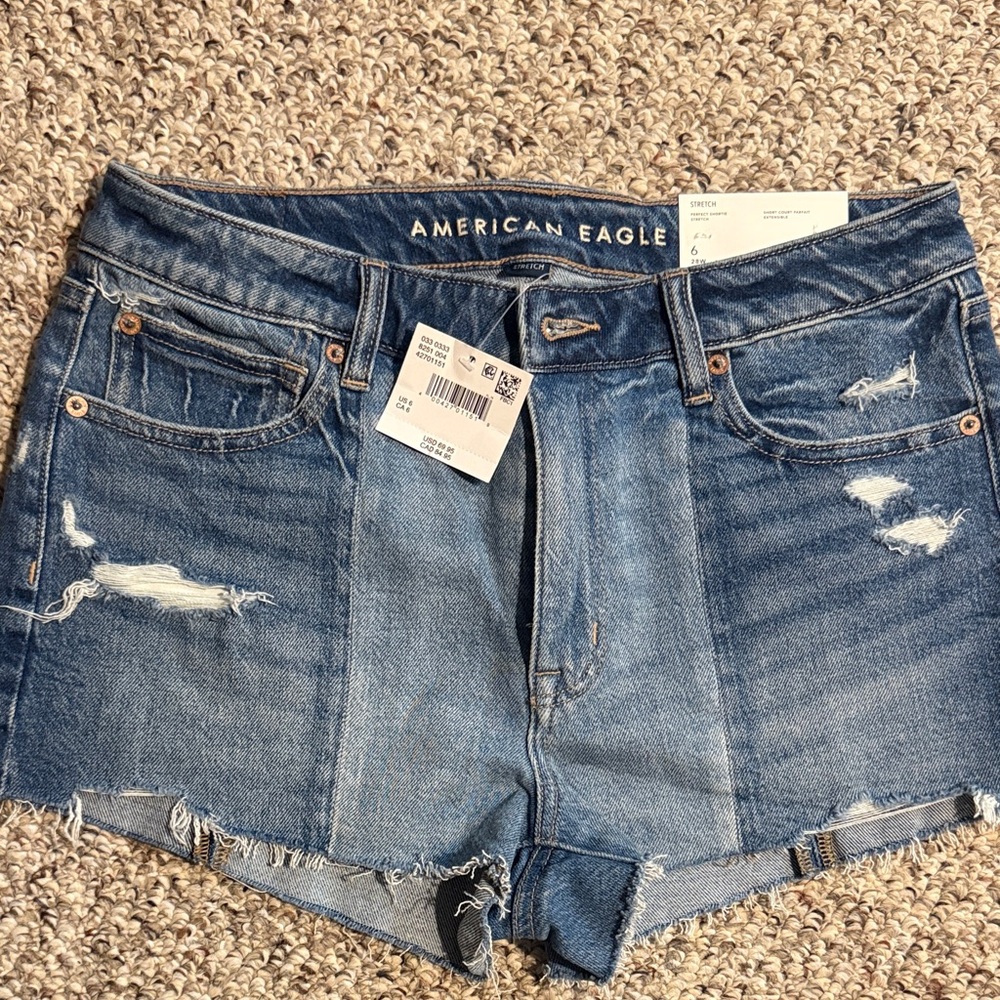 American Eagle Outfitters Distressed Blue Jean Shorts